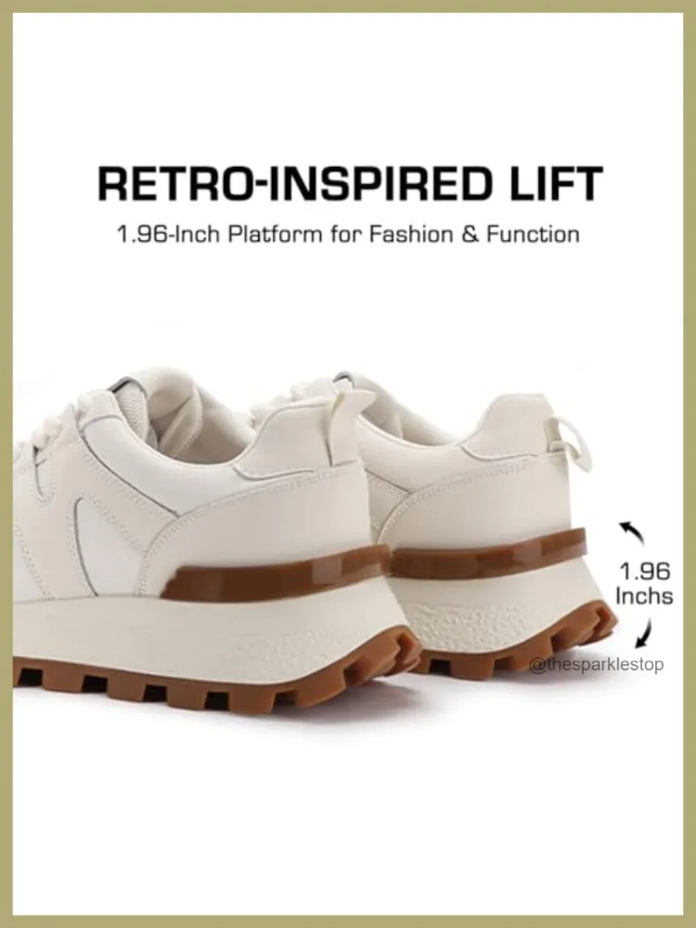 Women's Platform Chunky Sneakers Lace-up Walking Shoes 1.96in Heel Breathable